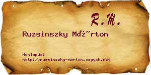 Ruzsinszky Márton névjegykártya