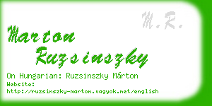 marton ruzsinszky business card