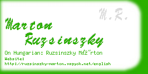 marton ruzsinszky business card